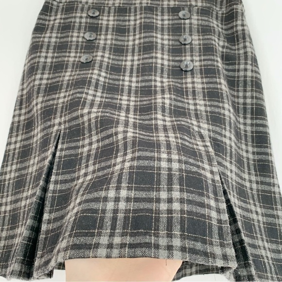 SAN Francisco plaid pleated skirt size 1 fits XS-S black and grey - Picture 6 of 13
